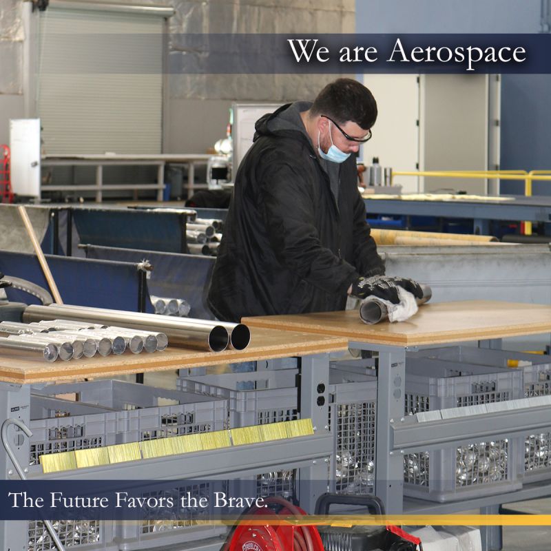 future metals Future Metals employee assembles alloy 7050 extrusions; a courage in aerospace compliance and supply chain.