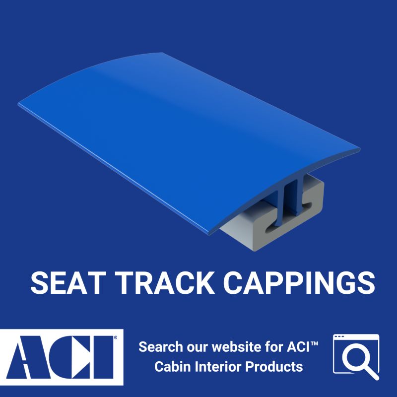 future metals Future Metals' blue aircraft-grade alloy seat track cappings, search ACI site for more cabin interiors.