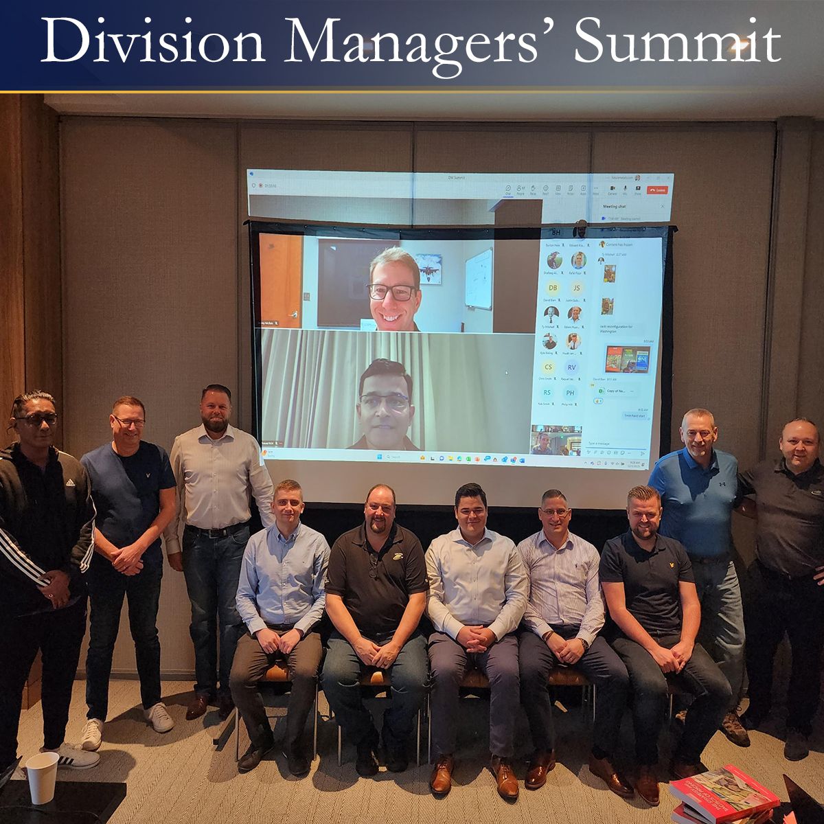 Extrusions, aircraft, aerospace, metal supplier, metals Future Metals team members confer, two joining via screen, utilizing aircraft-grade metal tech - the Strategic Division Managers' Summit.