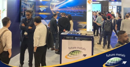 Extrusions, aircraft, aerospace, metal supplier, metals Future Metals showcasing their alloy steel AeroMet 100 at booth C-72, sparking aviation industry conversations on aircraft-grade metal supply chain compliance.
