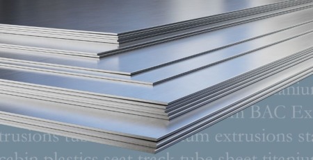 Extrusions, aircraft, aerospace, metal supplier, metals Future Metals' arranged aluminum clad sheet stacks with mixed dimensions. Descriptions reveal aircraft-grade alloy specs, underlining aerospace supply chain compliance.
