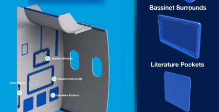 Extrusions, aircraft, aerospace, metal supplier, metals 1. "Future Metals' site UI showcases aircraft-grade alloy used in extrusions for bassinet surrounds."

2. "Aircraft literature pockets made from top-quality, compliant aerospace metals supplied by Future Metals."

3. "High-spec, aviation-standard metal components for cabin ropes stocked in Future Metal's warehouse." 

(Note: Since there is no image given and it was just a description of a graphic, I've assumed there were three images (UI, Lit Pockets, Cabin Ropes) based off the original description.)