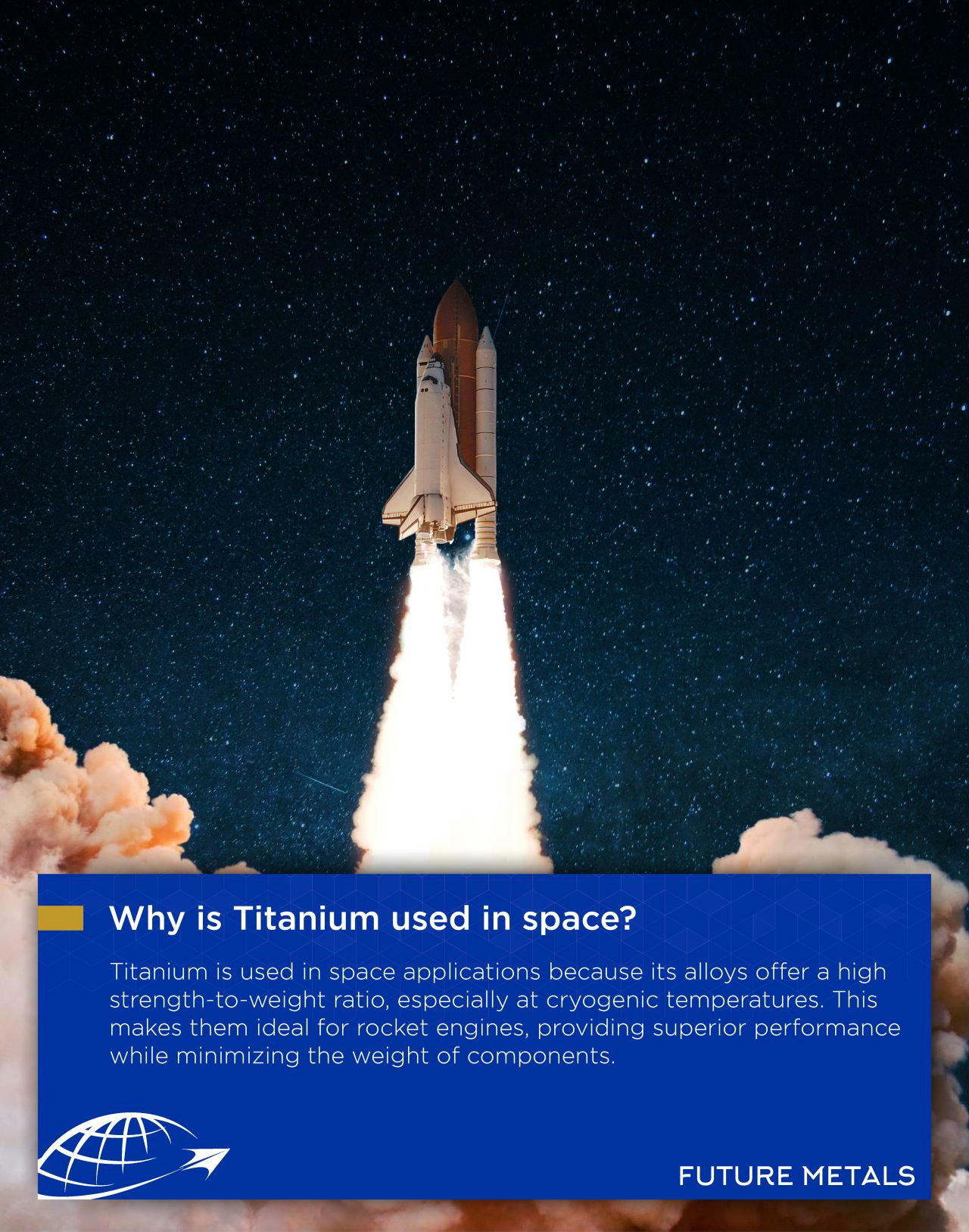 future metals Future Metals supplies aircraft grade Titanium 6Al-4V alloy, vital for aerospace compliance, launch vehicle frames, and engineered components.